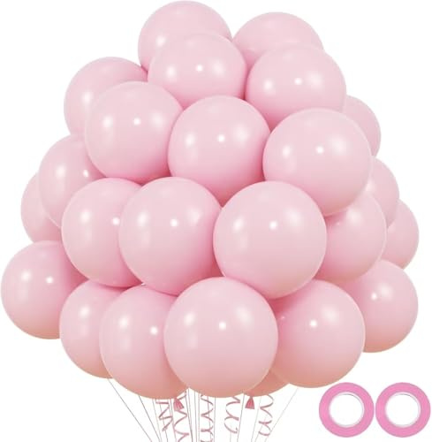 Rosa Luftballons, 50 Stück, 30,5 cm, rosa Latex-Luftballons für Ballonbogen, Geburtstag, Hochzeit, Abschlussfeier, Babyparty, Weihnachten, Halloween, Party-Dekorationen