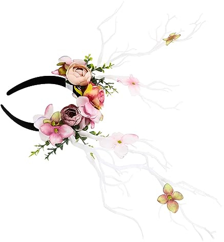 Weihnachten Party Party Kopfschmuck Haarreif mit Geweihmotiv und Blume