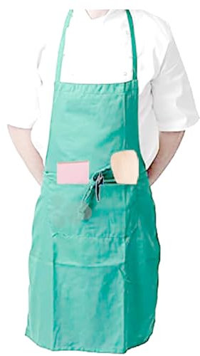 IBEX Unisex Bib Apron with Pocket, Professional Kitchen Apron for Chefs, Waiters, Cooks, Bar Staff, Catering, Emerald Green