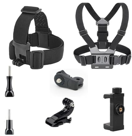 Bokcztml Universelle Helmhalterung für Sportkameras, elastisches Nylon-Kopfband mit rutschfestem Griff für Skifahren, Radfahren, First Person View-Kamera-Halterung