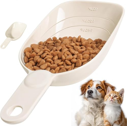 Zheigaoxea Dog Food 1 Cup, One Cup Measuring Cup, (White, 8oz) | Food-Grade Melamine Pet Food Scoop, Durable 1 Cup Scoop with Precise Markings, BPA-Free & Dishwasher Safe