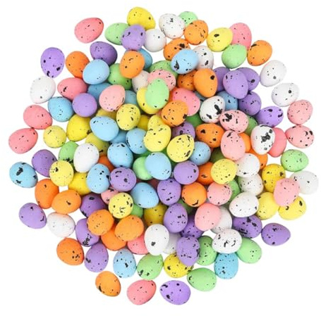 Ovanda 50 Stück Miniatur Ostereier,Kleine Bunte Ostereier,Mini Ostereier,Osterschmuck,Ostern Eier Deko,Ostern Dekoration Eier für Osterns Party,Ostereier Gefleckt Deko,Zum Basteln Osterparty-Zubehör