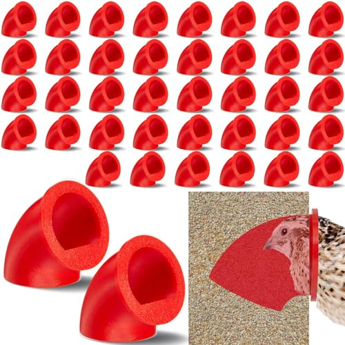 Teenyyou Paquete de 20 comederos de codorniz, sin residuos, puerto de | Comedero para pollos, ahorro de alimento para pollitos, suministros de codornices para Coturnix, contenedor de cubo de granja