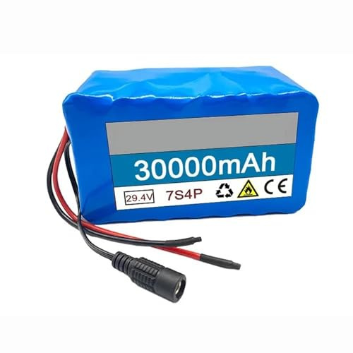Batterie Lithium-ION Étanche pour Vélo Électrique 24V 30AH Batterie Haute Capacité Matériau PVC Étanche 7S4P Convient Également Aux Voitures Miniatures XT30