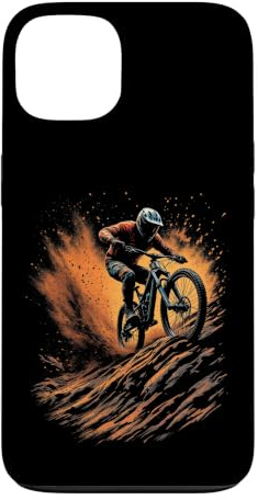 Hülle für iPhone 13 Spannender Mountainbiker in Staubexplosions-Action