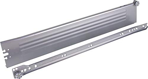 1 Paar Schubladenzarge Rollschubführung Schubladenführung Schubladenauszug Vollauszug, Metall silber, Belastbarkeit 25kg, Länge 500mm, aufliegende Montage