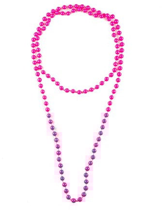 Mytoptrendz® Plain Bead Necklace Single Strand Long Rope Wrap Around Girls Women Fashion Accessories (Pink Fuchsia)