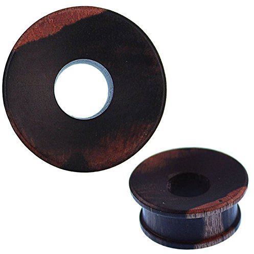 Chic-Net Flesh Tunnel Holz Pilz Form Eisenholz flach handgeschnitzt Tribal Plug Expander