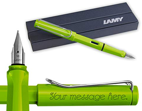 Lamy Safari Green Fountain Pen - Gift Boxed - Free Engraving (Medium (M)