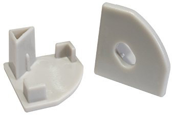2x Endkappen für das Aluprofil Mosel eins ohne und eins mit Bohrung für das LED-Kabel