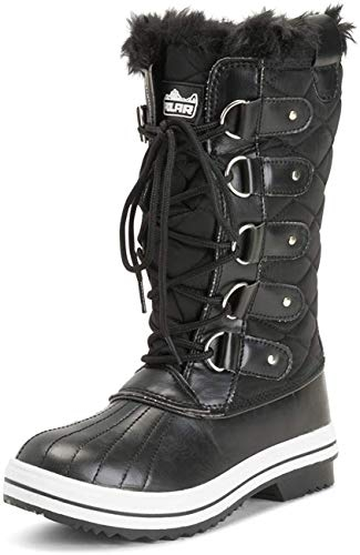 Donna Scarpone Da Neve Nylon Alto Inverno La Neve Impermeabile Caldo Pioggia Avvio - Nero - 5-38 - CD0025