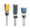SROL Router Bit Set 3pcs Double Straight Flute Trim Template Router Cutter 1/4 Woodworking Milling Tools with Top Bearing