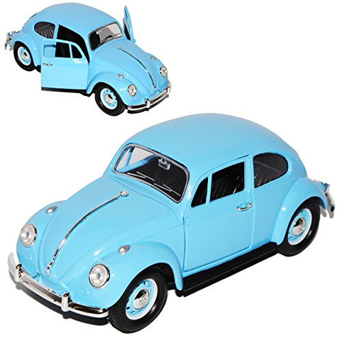 Volkwagen Käfer Coupe Hell Blau mit Blauen Radkappen 1967 1/24 Yatming Lucky Die Cast Modell Auto
