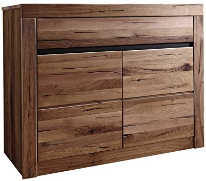 MASSIVMOEBEL24.DE Sideboard Zerreiche 108x45x85 Tabacco Brown geölt MONTREUX #309