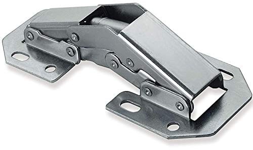 HKB ® Aufschraubscharniere mit Feder, Öffnungswinkel 90°, 105 x 42 x 25mm, Stahl vernickelt, einfache Montage, inklusive 8 Schrauben je Scharnier, Hersteller HKB (10 Stück - 105 x 42 x 25mm)