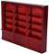 1:12 Doll House Miniature Accessories, Wooden Bookshelf Display Cabinet Triple Bookcase Furniture Toy Decoration for Doll House(Red Brown)