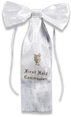 Needzo Weißer Kelch Brokat Schleife Erstkommunion Armband