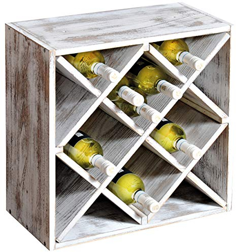 Kesper Weinregal-System aus aus fsc-zertifiziertem Paulowniaholz Holzregal zur Weinflaschenlagerung (Vintage-weiß)