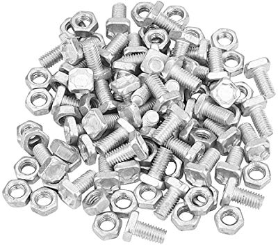 Sanmum Aluminium Gewächs Hammerkopfschrauben Gewächshäuser Teile Hammerkopfschraube + Muttern je 50Stück