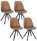 WOLTU Esszimmerstühle 4er Set, Küchenstuhl, Skandinavisch Design, schminktisch Stuhl, Loungesessel, Polsterstuhl, Retro Design Gepolsterter Stuhl, Sitzfläche aus Stoffbezug, Dunkelbraun, BH268dbr-4