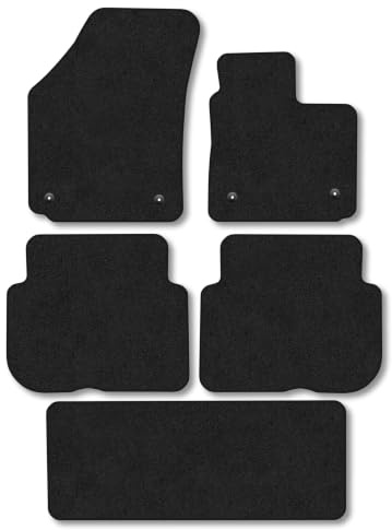 VW Touran (2007-2015) Carpet Car Mats | Black Edge Trim Tailored Fit Floor Mats Full Coverage Protection Accessories Easy Clean Anti Slip Made in the UK