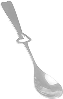 Homemagiceer Cuore della cavità Lungo Manico in Acciaio Inox per tè e caffè Stir Cucchiaio Dolci Spuntini da tavola in Porcellana Cucchiaino