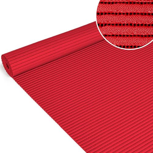 ANRO Badematte Weichschaummatte Badvorleger Badläufer rutschfest Weichschaum Duschvorleger Feuerrot 65x1000cm (10M)