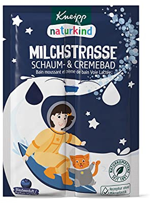 Naturkind Schaum und Cremebad Milchstrasse, Blaubeerduft, Farbbad, ohne Mikroplastik