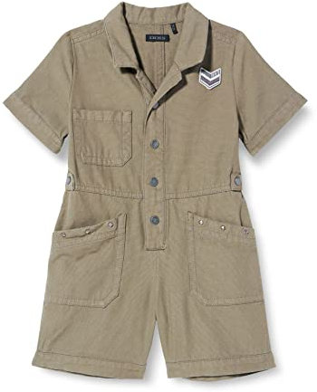 IKKS JUNIOR Jungen Combi-Short À Manches Courtes en Coton Xu33032.57 Jumpsuit, Dunkles kaki, 2 Jahre