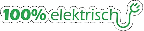Aufkleber Hinweis 100% elektrisch KfZ E-Auto Schild Folie selbstklebend, grün | 250x55mm Made in Germany