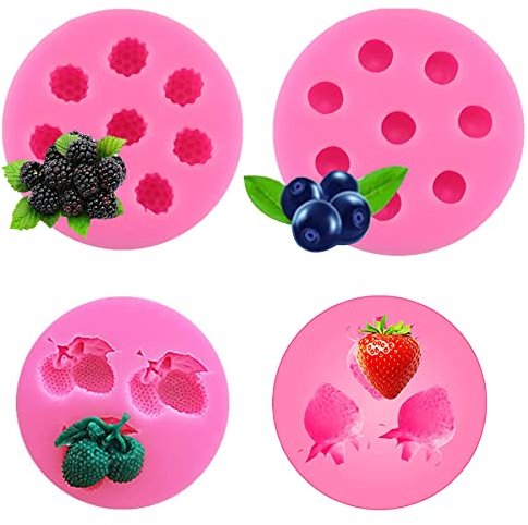 Woohome - Moldes de silicona para fondant (4 unidades)