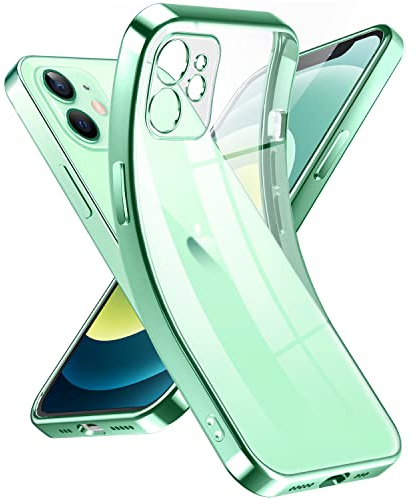 Supdeal Crystal Clear Hülle für iPhone 12 Mini, Niemals gelb mit Kameraschutz, Silikon Durchsichtig Handyhülle Weicher Passform, Ultra Dünn und Leicht Case Cover, 5,4, HellGrün