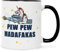 Bedruckte Tasse mit Spruch - Pew Pew Madafakas Einhorn - Lustige Tasse mit Spruch - Basass Unicorn mit Regenbogen Waffe - Geschenke für Sie & Ihn - Farbe: Schwarz & Weiß