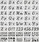 Buchstaben Schablone Alphabet Schablonen 40 Stück Groß und Klein Schriftschablone Set Wiederverwendbare Zahlen Schablonen für DIY Bullet Journal Notizbuch Fotoalbum Sammelalbum