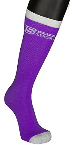 Blue Sports Unisex Sportsocken 37-46, Wintersocken für Herren, Ski-Socken strapazierfähig & bequem, Kniestrümpfe für Schlittschuhe, Lila