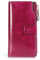 Demon&Hunter Geldbörse Damen Leder RFID Schutz Große Kapazität Lang Portmonee 21 Kartenfächer Leder Clutch Rosenrot DZA2083RR