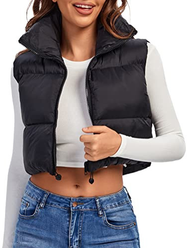 fuinloth Gilet da Donna Primaverile e Autunnale Smanicato Senza in Tinta Unita Giacca Senza Maniche Cappotti con Cerniera Nero XL