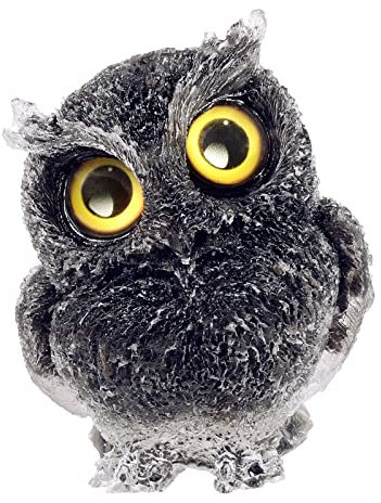 Nupuyai Obsidian Eule Vogel Geschnitzt Kristall Tier Statue Ornament, Kunstharz Chip Stones Pocket Figur Energie Heilung Home Office Decor