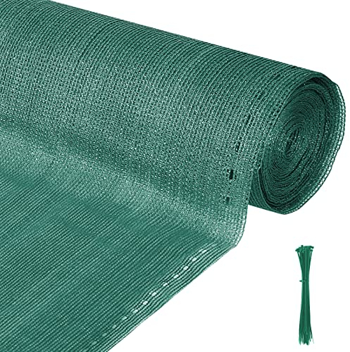 Izrielar Rete ombreggiante per Recinzione, 1,2 x 20 m, Telo Oscurante Inclusa Fascetta, Tessuto HDPE 150 g/m², Grado di ombreggiatura, Protezione UV, Balcone ringhiera terrazzo, Verde