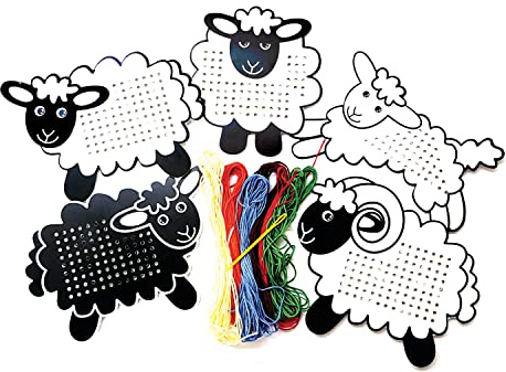 EDUPLAY Fädelkarten Schafe 5er Set