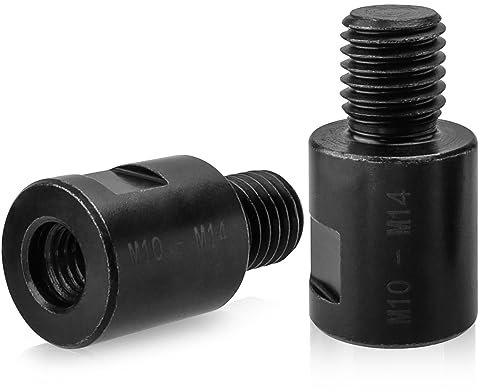 Mesee 2 Pieces Angle Grinder Adapters M10 Female to M14 Male Thread Converter Rod Polisher Grinder Attachment for Diamond Core Bits Polishing Pad Saw Blade