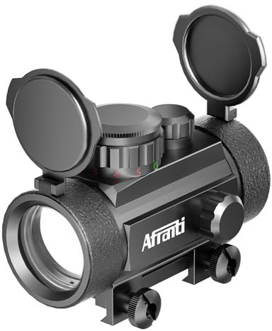 Afranti 1x30mm Premium Tactical Reflex Red or Green Dot Sight Riflescope Fit for 20mm Mount Rails with Flip-up Lens Covers Caps