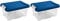 Acan Tradineur - Pack de 2 Cajas de ordenación de plástico - Nº 10 - Transparente con tapa azul - Modelo HG - Capacidad 5 litros - Dimensiones aprox.: 19 x 30 x 14,5 cm