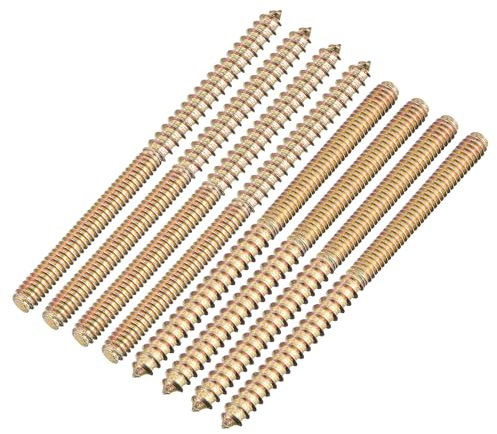 sourcing map 1/4-20x4 Hanger Bolts, 8pcs Double Ended Screws Wood Dowel Screw for Furniture