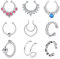 LAURITAMI Fake Nasenpiercing Nasenring Septum Hoop Set 20G 16G Edelstahl Fakes Ring Clips Nase Keine Piercing