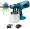 Pistolet a Peinture, Pulvérisateur de Peinture sans Fil pour Batterie 18V, 1500W/1000ml/3 Modèles,Pistolet électrique pour armoires, Voitures, Murs, Meubles, Peinture de Maison