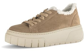 Gabor Damen Low-Top Sneaker, Frauen Halbschuhe,Strassenschuhe,Freizeitschuhe,Turnschuhe,Laufschuhe,schnürschuhe,Desert/Panna,35 EU / 2.5 UK