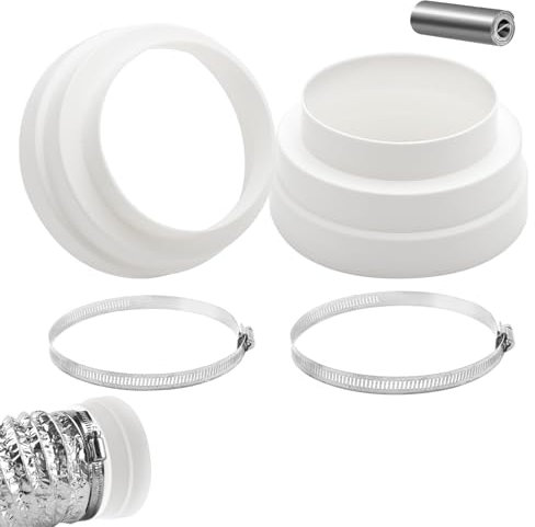 2 Stück Reduzierverbinder,120 150 160mm Reduzierstück,mit 2 Edelstahl Schlauchschellen,Universal Adapter zur Reduzierung,für Lüftungssystem Lüftung Rundrohr Lüftungskanal