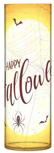 SKYSHU Halloween Spider Plastic Cylinder Flower Vase for Plants Bouquet, 1 Pack Unbreakable Tall Clear Vase for Wedding Centerpieces Home School Office Decor, 11.8 x 3.9 Inch