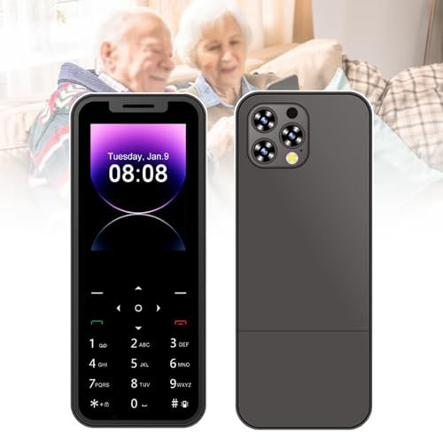 Basic Cell Phone for The Elderly, Unlocked 2G Mobile Phone with Big Buttons, Backup Dumb Phone with GSM Standard, Supports Dual SIM + SD Card,No Internet,Black